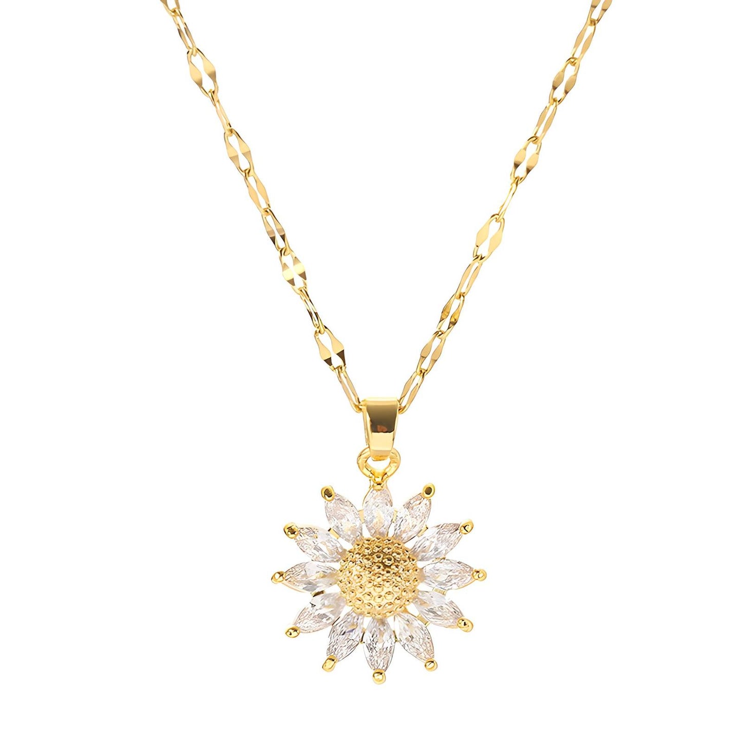 White Daisy Flower Necklace