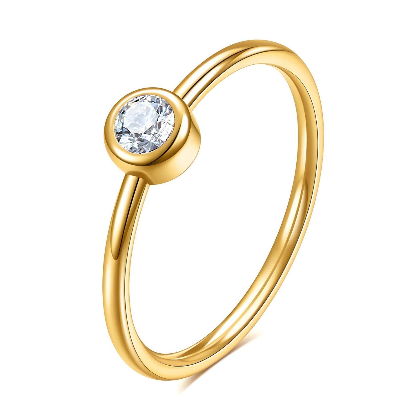 Dainty Solitaire Stackable Ring