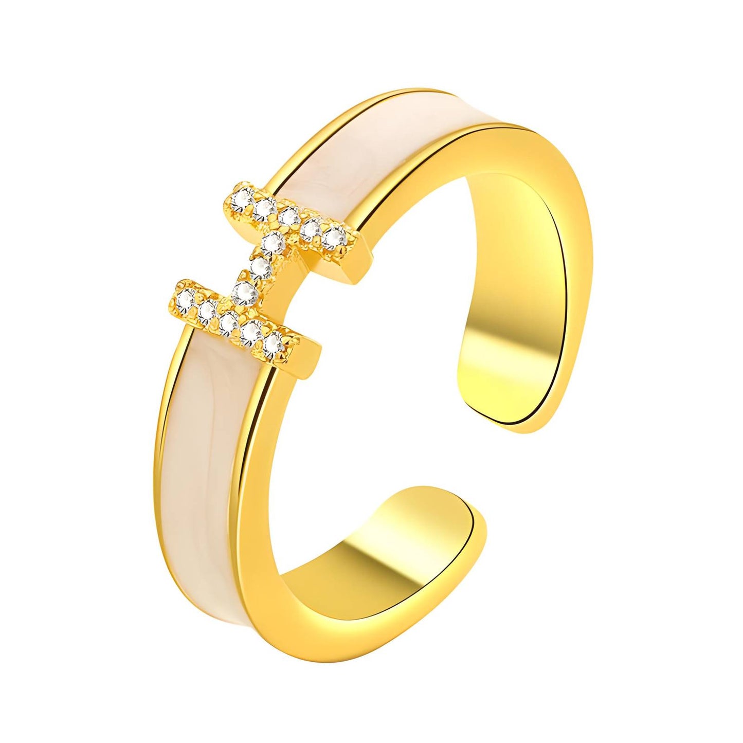 Initial "H" Finger Ring