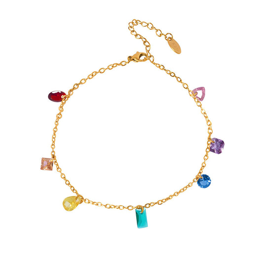 COLORFUL GEM ANKLET BRACELET